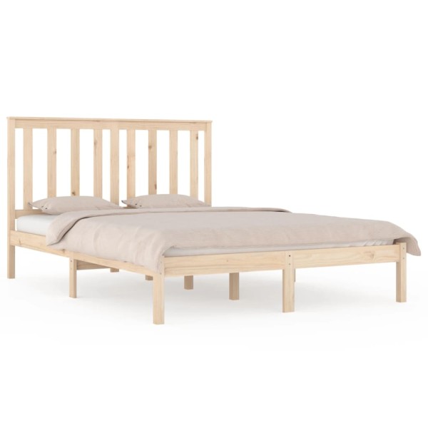 Estructura de cama madera maciza de pino 135x190 cm