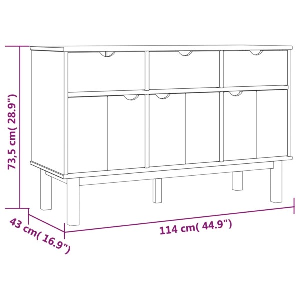 Aparador OTTA madera maciza pino 114x43x73,5 cm