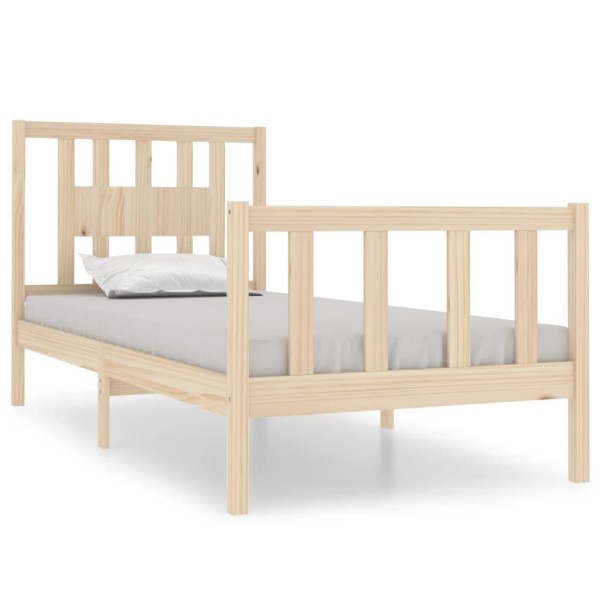 Estructura de cama madera maciza 75x190 cm