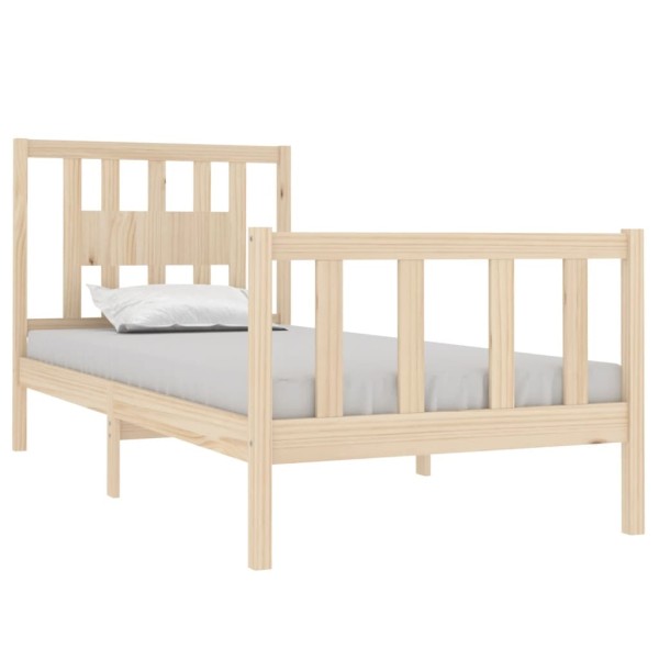 Estructura de cama madera maciza 75x190 cm