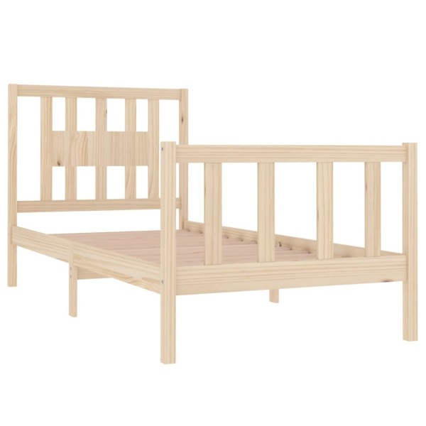 Estructura de cama madera maciza 75x190 cm