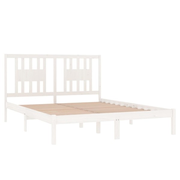 Estructura de cama madera maciza blanco 150x200 cm