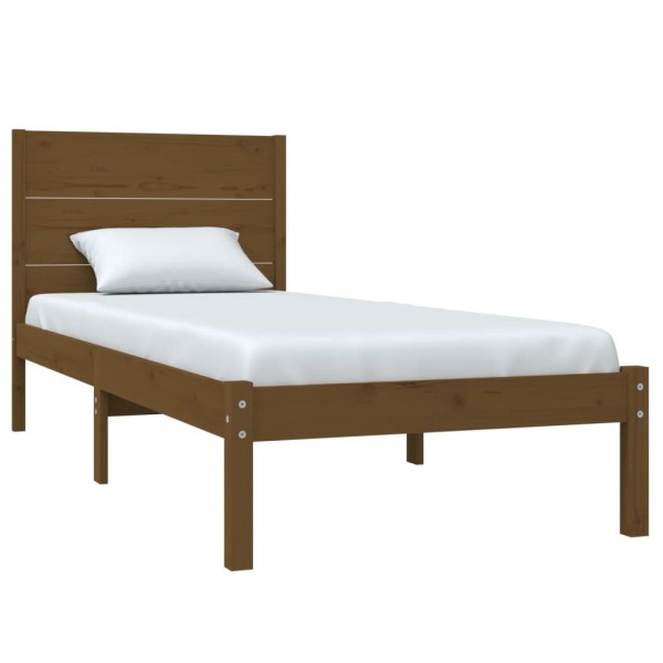 Estructura de cama madera maciza de pino marrón miel 100x200 cm