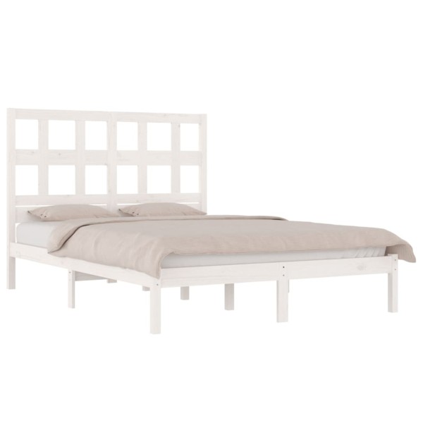 Estructura de cama madera maciza de pino blanca 120x200 cm