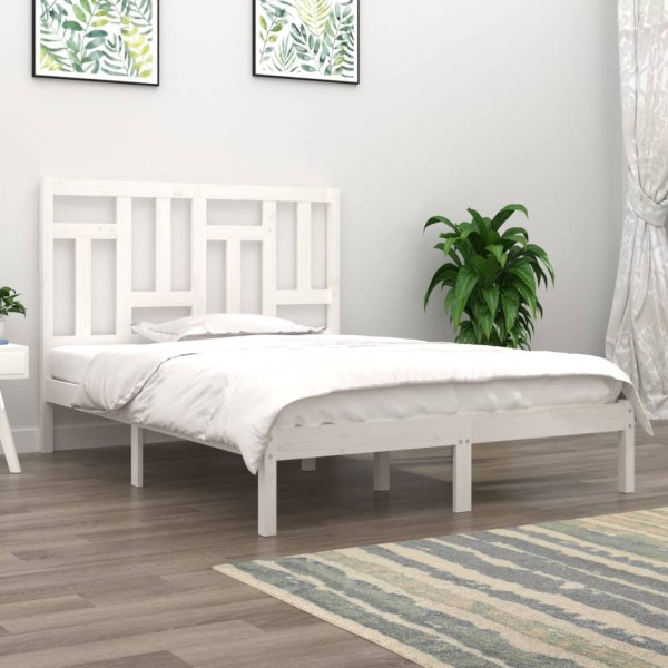 Estructura cama madera maciza pino blanca king size 180x200 cm