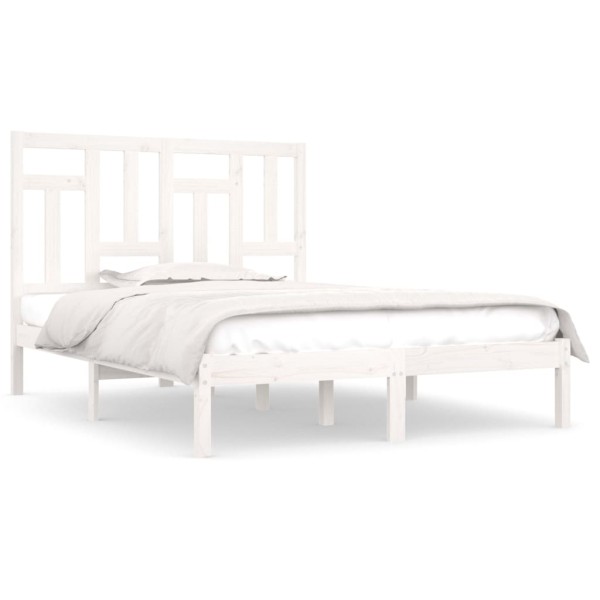 Estructura cama madera maciza pino blanca king size 180x200 cm