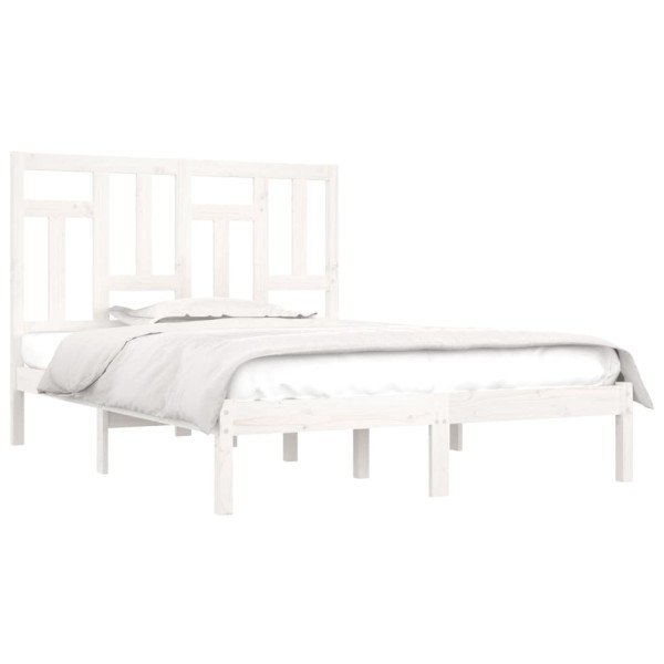 Estructura cama madera maciza pino blanca king size 180x200 cm