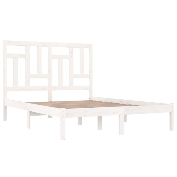 Estructura cama madera maciza pino blanca king size 180x200 cm