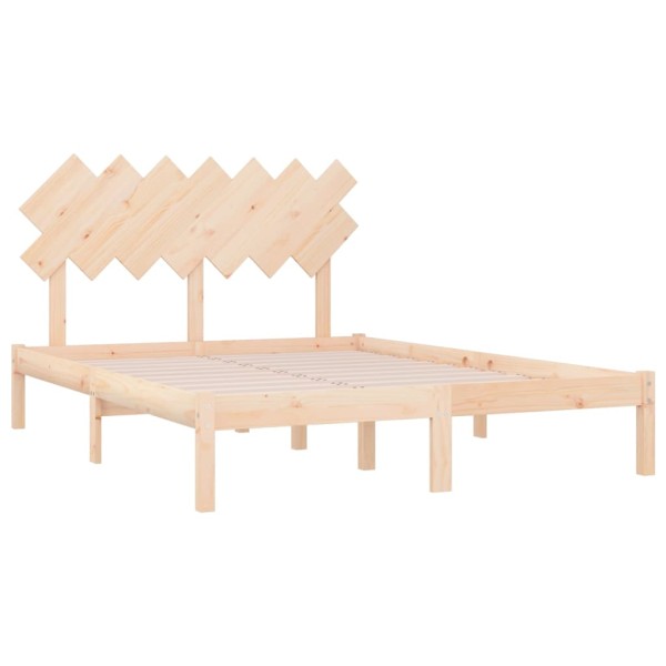 Estructura de cama doble madera maciza 135x190 cm