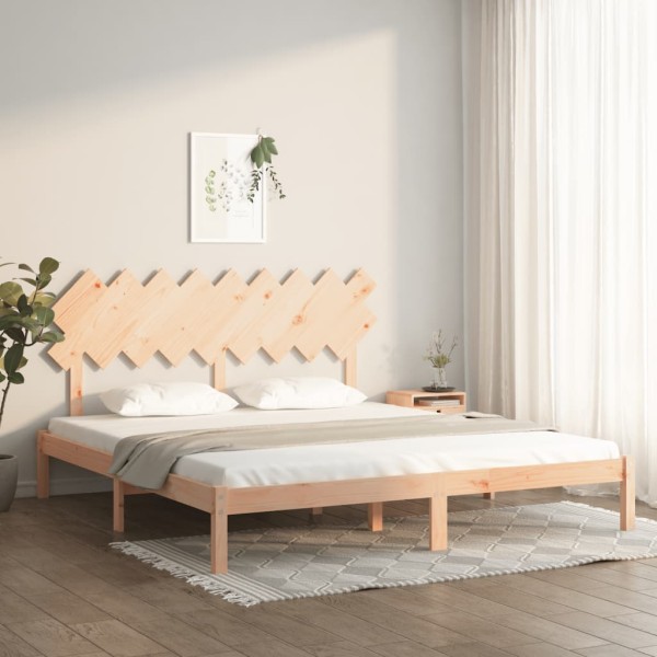 Estructura de cama madera maciza Super King 180x200 cm