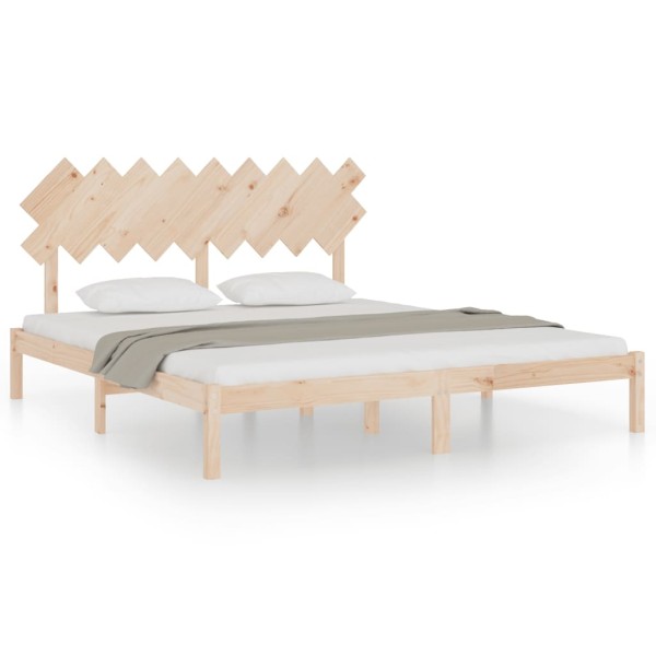 Estructura de cama madera maciza Super King 180x200 cm