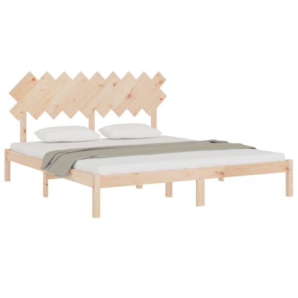 Estructura de cama madera maciza Super King 180x200 cm