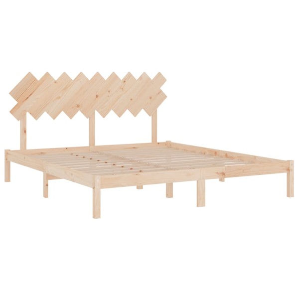 Estructura de cama madera maciza Super King 180x200 cm