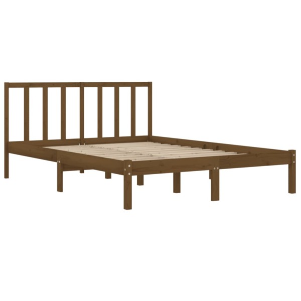 Estructura de cama madera de pino marrón miel 150x200 cm