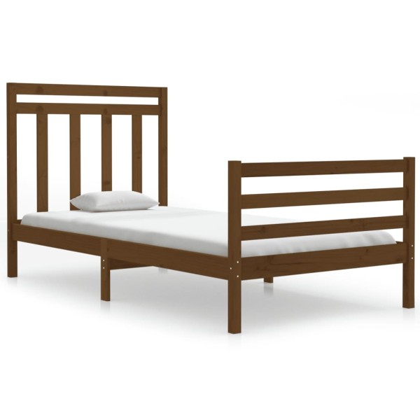 Estructura de cama madera maciza marrón miel 100x200 cm