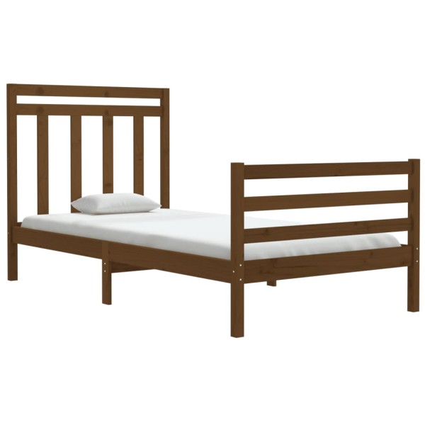 Estructura de cama madera maciza marrón miel 100x200 cm