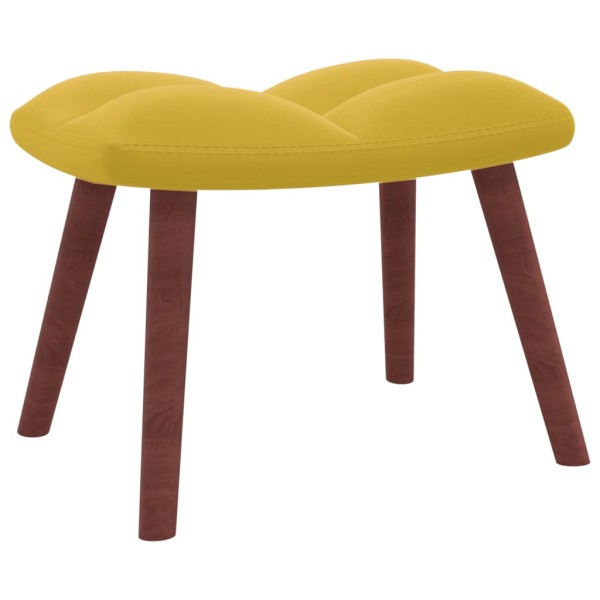 Sillón de relax con taburete terciopelo amarillo mostaza