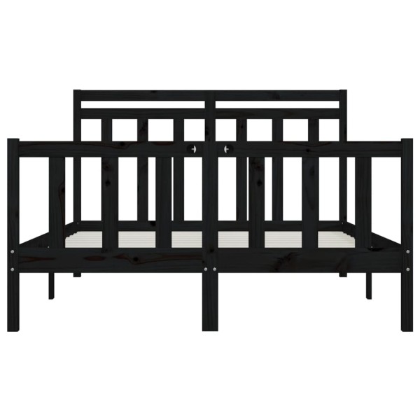 Estructura de cama madera maciza de pino negro 150x200 cm