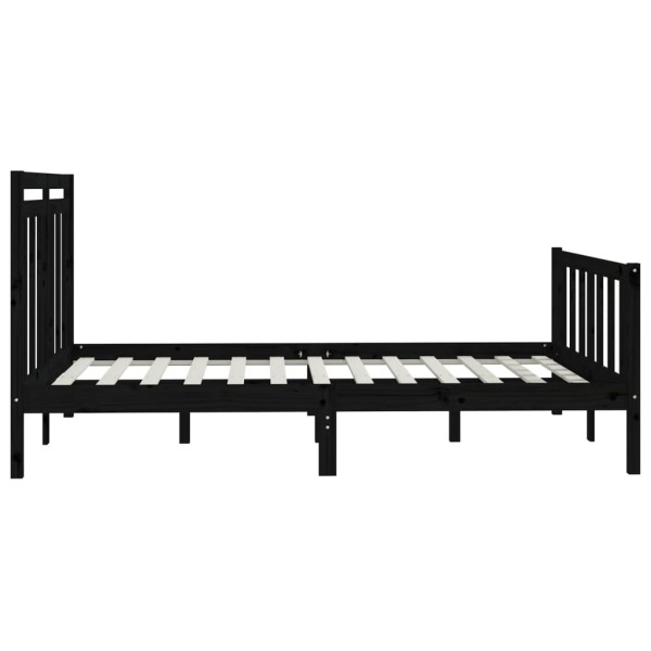 Estructura de cama madera maciza de pino negro 150x200 cm