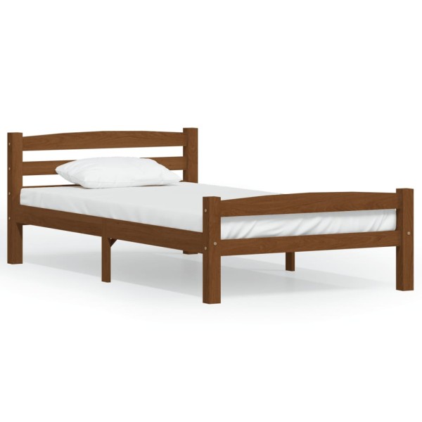 Estructura de cama madera maciza pino marrón miel 100x200 cm