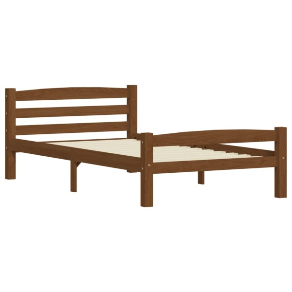 Estructura de cama madera maciza pino marrón miel 100x200 cm