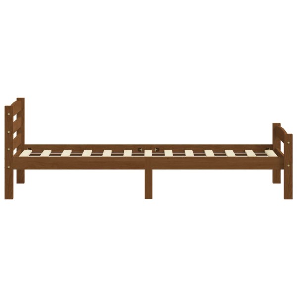 Estructura de cama madera maciza pino marrón miel 100x200 cm