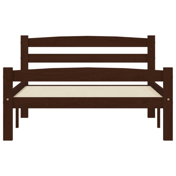 Estructura de cama madera maciza pino marrón oscuro 100x200 cm