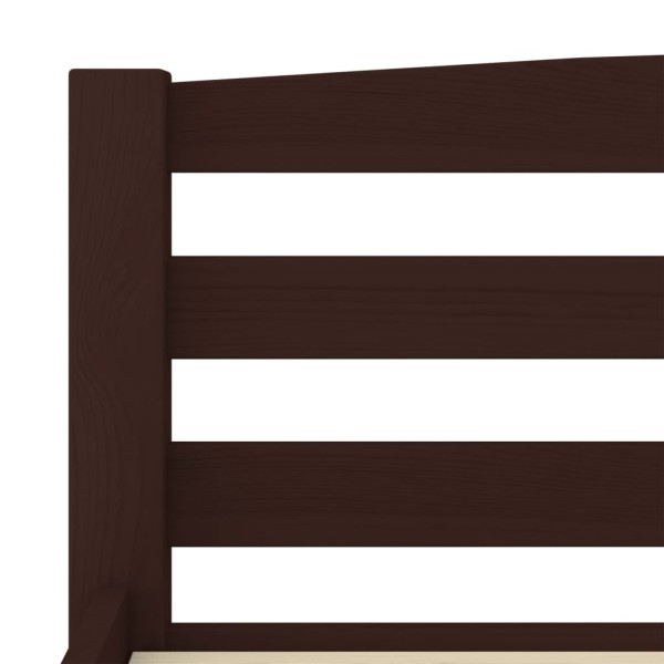 Estructura de cama madera maciza pino marrón oscuro 100x200 cm