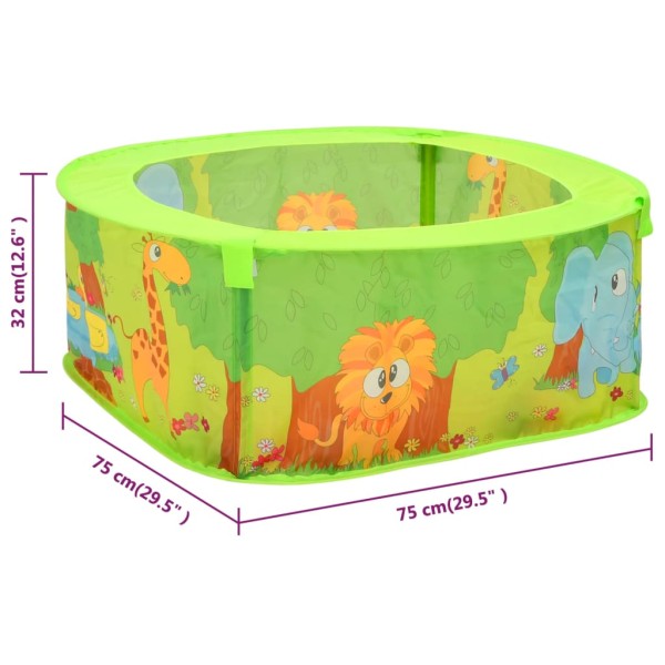 Piscina de bolas para niños con 300 bolas 75x75x32 cm