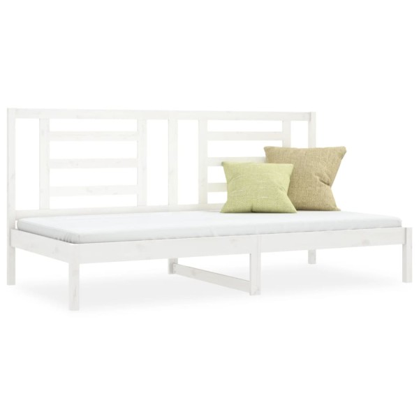 Sofá cama madera maciza de pino blanco 80x200 cm