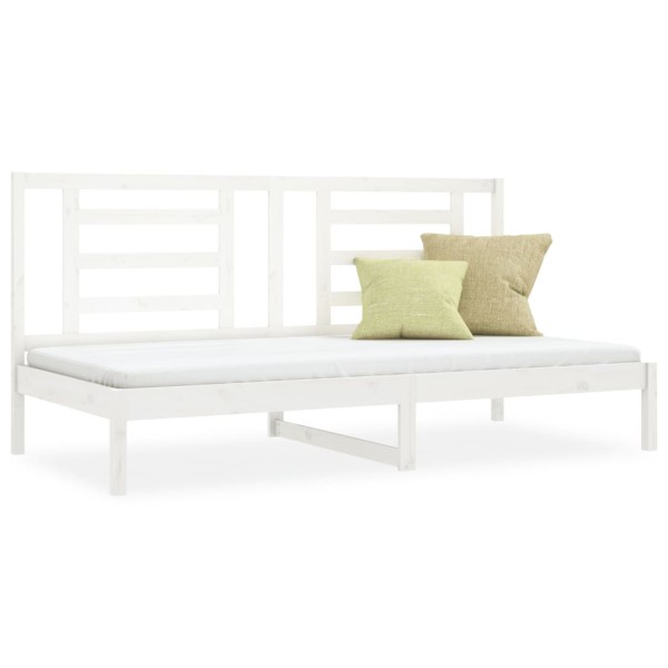 Sofá cama madera maciza de pino blanco 90x200 cm