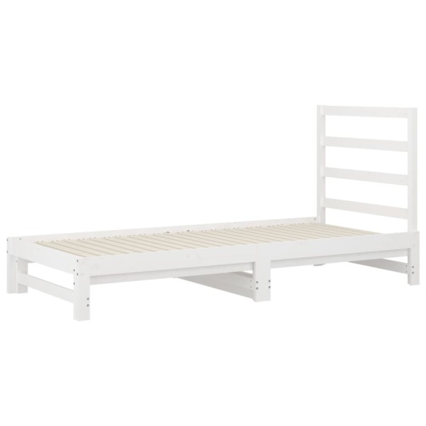 Sofá cama extraíble madera maciza de pino blanco 2x(90x190) cm