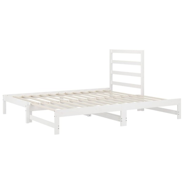 Sofá cama extraíble madera maciza de pino blanco 2x(90x190) cm