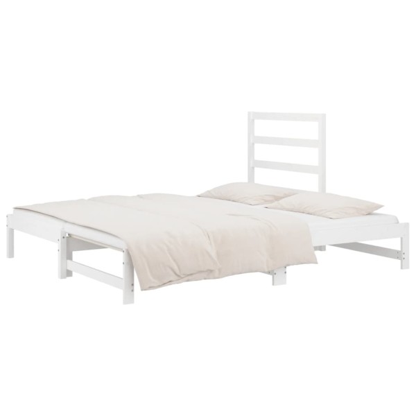 Sofá cama extraíble madera maciza de pino blanco 2x(90x190) cm