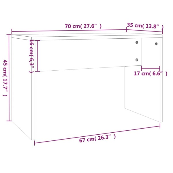 Juego de tocador color roble ahumado 86,5x35x136 cm