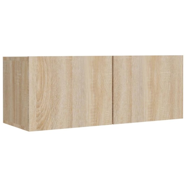 Set de muebles para TV 4 pzas madera contrachapada roble Sonoma