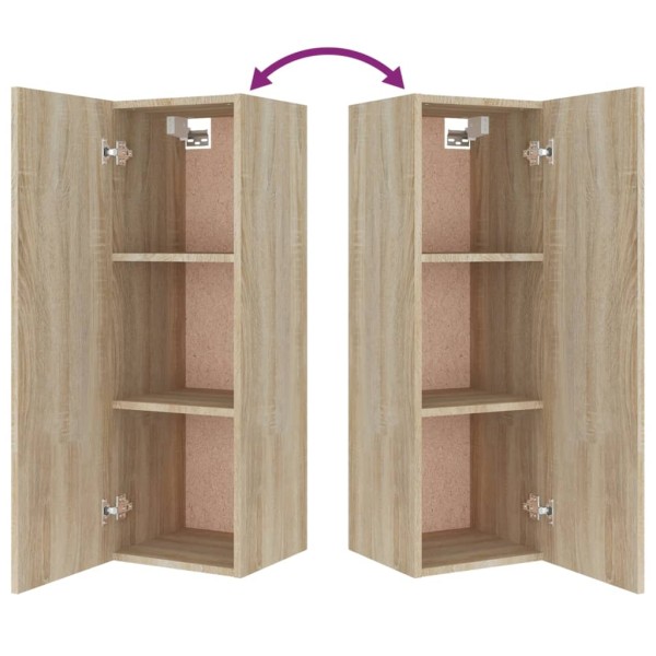 Set de muebles para TV 4 pzas madera contrachapada roble Sonoma