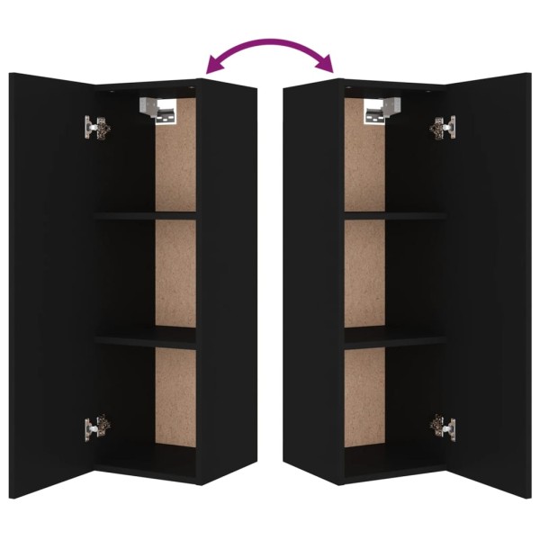 Set de muebles para TV 4 piezas madera contrachapada negro