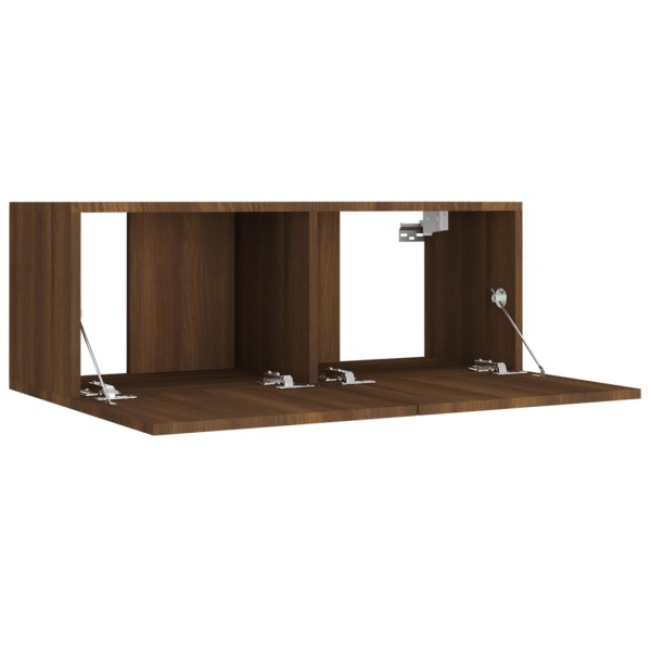 Set de muebles para TV 8 pzas madera contrachapada roble marrón