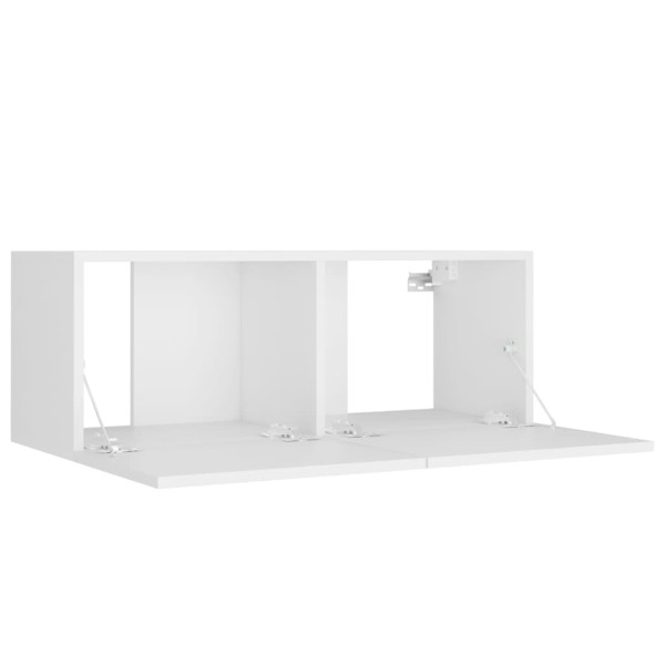 Set de muebles para TV 8 piezas madera contrachapada blanco