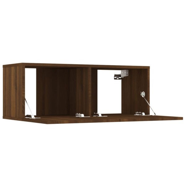 Set de muebles para TV 6 pzas madera contrachapada roble marrón