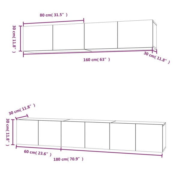 Set de muebles para TV 5 piezas madera contrachapada blanco