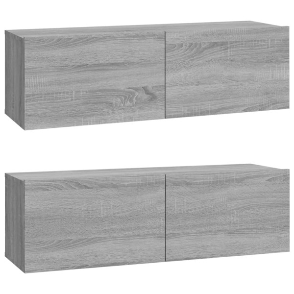 Set de muebles para TV 4 pzas madera contrachapada gris Sonoma