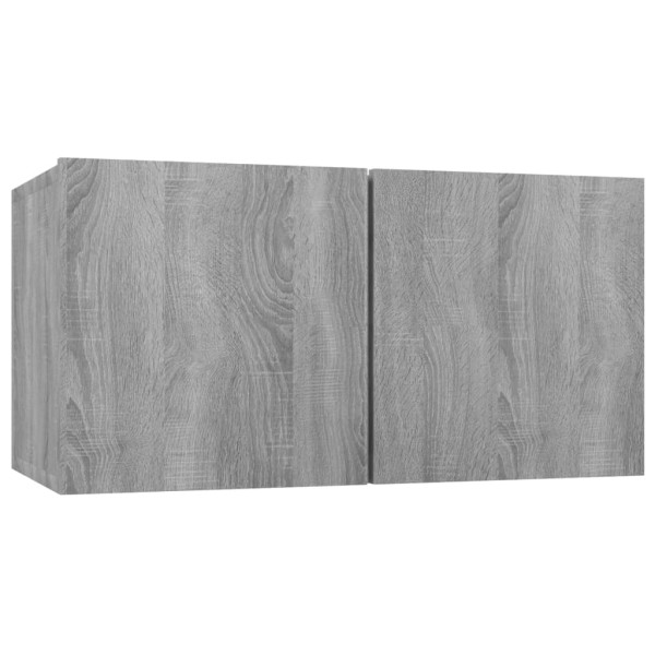 Set de muebles para TV 4 pzas madera contrachapada gris Sonoma