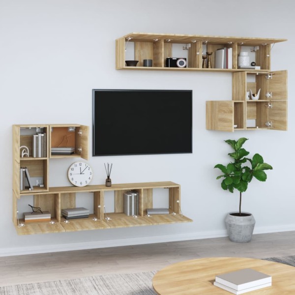 Mueble de pared para TV madera contrachapada color roble sonoma