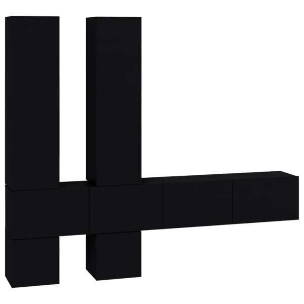 Mueble de pared para TV madera contrachapada negro