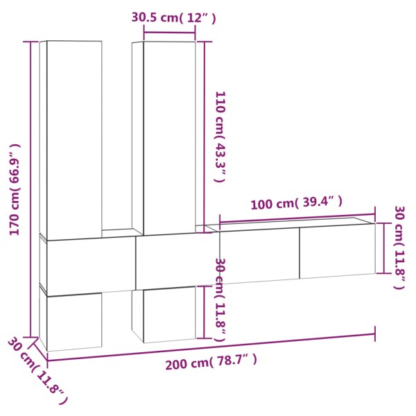 Mueble de pared para TV madera contrachapada roble marrón