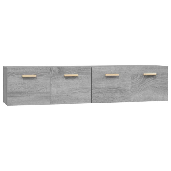 Armarios de pared 2 uds contrachapada gris sonoma 80x35x36,5 cm