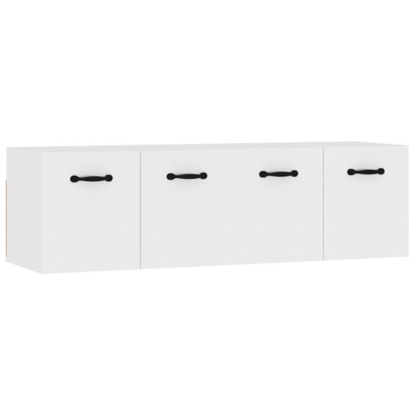 Armario de pared 2 uds madera contrachapada blanco 80x35x36,5cm