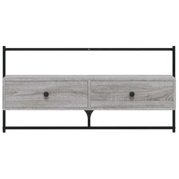 Mueble TV de pared madera ingeniería gris Sonoma 100,5x30x51 cm